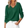 imageANRABESS Womens Long Sleeve V Neck Sweaters 2025 Fall Casual Classic Soft Loose Fit Basic Pullover Jumper TopForest Green