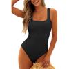 imageANRABESS Womens One Piece Swimsuit 2025 Summer Solid Square Neck Tummy Control Modest Full Coverage Ribbed Bathing SuitsBlack