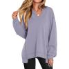 imageANRABESS Womens Oversized Sweatshirts Long Sleeve Tunic Shirts V Neck Loose Pullover Tops 2025 Trendy Fall Teen Girls OutfitLight Purple