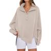 imageANRABESS Womens Sweatshirts Oversized Casual Loose Button Up Henley Pullover Top High Low Split 2025 Fall Fashion OutfitsApricot