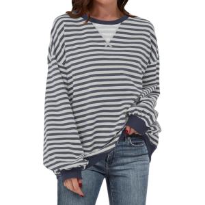 imageANRABESS Women Striped Sweatshirts Oversized Crewneck Long Sleeve Shirts Y2K Pullover Top 2025 Fall Outfits Fashion ClothesGrey Blue
