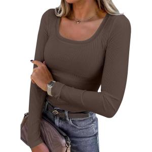 imageANRABESS Womens Long Sleeve Shirts Scoop Neck Ribbed Knit Slim Fitted Tops Casual Basic Tee 2025 Fall Fashion Outfits ClothesCoffee