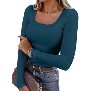 imageANRABESS Womens Long Sleeve Shirts Scoop Neck Ribbed Knit Slim Fitted Tops Casual Basic Tee 2025 Fall Fashion Outfits ClothesDeep Blue