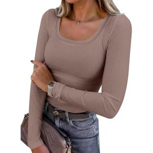 imageANRABESS Womens Long Sleeve Shirts Scoop Neck Ribbed Knit Slim Fitted Tops Casual Basic Tee 2025 Fall Fashion Outfits ClothesDeep Brown
