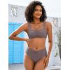 imageANRABESS Bathing Suit for Women Tummy Control Bikini Set 2025 Beach Front Ruched Mid Waist Swimsuit with Adjustable StrapsCoffee