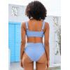 imageANRABESS Bathing Suit for Women Tummy Control Bikini Set 2025 Beach Front Ruched Mid Waist Swimsuit with Adjustable StrapsLight Blue