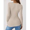 imageANRABESS Long Sleeve Shirts for Women Henley Button Down Tops Ribbed Knit Slim Fit Fall Basic Tee 2025 Casual Trendy ClothesBeige