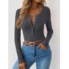 imageANRABESS Long Sleeve Shirts for Women Henley Button Down Tops Ribbed Knit Slim Fit Fall Basic Tee 2025 Casual Trendy ClothesDark Grey