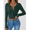 imageANRABESS Long Sleeve Shirts for Women Henley Button Down Tops Ribbed Knit Slim Fit Fall Basic Tee 2025 Casual Trendy ClothesForest Green