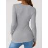 imageANRABESS Long Sleeve Shirts for Women Henley Button Down Tops Ribbed Knit Slim Fit Fall Basic Tee 2025 Casual Trendy ClothesGrey