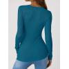 imageANRABESS Long Sleeve Shirts for Women Henley Button Down Tops Ribbed Knit Slim Fit Fall Basic Tee 2025 Casual Trendy ClothesLake Blue