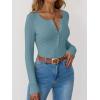 imageANRABESS Long Sleeve Shirts for Women Henley Button Down Tops Ribbed Knit Slim Fit Fall Basic Tee 2025 Casual Trendy ClothesLight Blue
