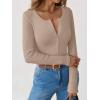 imageANRABESS Long Sleeve Shirts for Women Henley Button Down Tops Ribbed Knit Slim Fit Fall Basic Tee 2025 Casual Trendy ClothesLight Khaki
