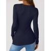 imageANRABESS Long Sleeve Shirts for Women Henley Button Down Tops Ribbed Knit Slim Fit Fall Basic Tee 2025 Casual Trendy ClothesNavy Blue