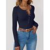 imageANRABESS Long Sleeve Shirts for Women Henley Button Down Tops Ribbed Knit Slim Fit Fall Basic Tee 2025 Casual Trendy ClothesNavy Blue