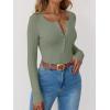 imageANRABESS Long Sleeve Shirts for Women Henley Button Down Tops Ribbed Knit Slim Fit Fall Basic Tee 2025 Casual Trendy ClothesSage Green
