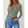imageANRABESS Long Sleeve Shirts for Women Henley Button Down Tops Ribbed Knit Slim Fit Fall Basic Tee 2025 Casual Trendy ClothesSage Green