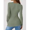 imageANRABESS Long Sleeve Shirts for Women Henley Button Down Tops Ribbed Knit Slim Fit Fall Basic Tee 2025 Casual Trendy ClothesSage Green
