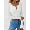 imageANRABESS Long Sleeve Shirts for Women Henley Button Down Tops Ribbed Knit Slim Fit Fall Basic Tee 2025 Casual Trendy ClothesWhite