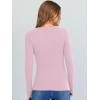 imageANRABESS Long Sleeve Shirts for Women V Neck Ribbed Knit Fitted Fall Basic Tshirts Going Out Tops 2025 Casual Trendy ClothesBright Pink