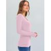 imageANRABESS Long Sleeve Shirts for Women V Neck Ribbed Knit Fitted Fall Basic Tshirts Going Out Tops 2025 Casual Trendy ClothesBright Pink