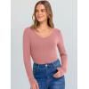 imageANRABESS Long Sleeve Shirts for Women V Neck Ribbed Knit Fitted Fall Basic Tshirts Going Out Tops 2025 Casual Trendy ClothesCoral Pink