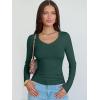 imageANRABESS Long Sleeve Shirts for Women V Neck Ribbed Knit Fitted Fall Basic Tshirts Going Out Tops 2025 Casual Trendy ClothesDeep Green