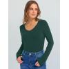 imageANRABESS Long Sleeve Shirts for Women V Neck Ribbed Knit Fitted Fall Basic Tshirts Going Out Tops 2025 Casual Trendy ClothesDeep Green