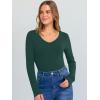 imageANRABESS Long Sleeve Shirts for Women V Neck Ribbed Knit Fitted Fall Basic Tshirts Going Out Tops 2025 Casual Trendy ClothesDeep Green