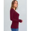 imageANRABESS Long Sleeve Shirts for Women V Neck Ribbed Knit Fitted Fall Basic Tshirts Going Out Tops 2025 Casual Trendy ClothesDeep Red