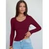 imageANRABESS Long Sleeve Shirts for Women V Neck Ribbed Knit Fitted Fall Basic Tshirts Going Out Tops 2025 Casual Trendy ClothesDeep Red