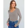 imageANRABESS Long Sleeve Shirts for Women V Neck Ribbed Knit Fitted Fall Basic Tshirts Going Out Tops 2025 Casual Trendy ClothesGray Khaki