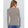 imageANRABESS Long Sleeve Shirts for Women V Neck Ribbed Knit Fitted Fall Basic Tshirts Going Out Tops 2025 Casual Trendy ClothesGray Khaki