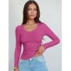 imageANRABESS Long Sleeve Shirts for Women V Neck Ribbed Knit Fitted Fall Basic Tshirts Going Out Tops 2025 Casual Trendy ClothesHot Pink