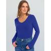 imageANRABESS Long Sleeve Shirts for Women V Neck Ribbed Knit Fitted Fall Basic Tshirts Going Out Tops 2025 Casual Trendy ClothesRoyal Blue