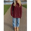 imageANRABESS Sweaters for Women Oversized Cable Knit Fall Long Sleeve Crewneck Casual Pullover Sweater Tops 2025 Winter OutfitsBurgundy