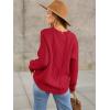imageANRABESS Sweaters for Women Oversized Cable Knit Fall Long Sleeve Crewneck Casual Pullover Sweater Tops 2025 Winter OutfitsRed