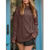 imageANRABESS Sweaters for Women Oversized Cable Knit Fall Long Sleeve Crewneck Casual Pullover Sweater Tops 2025 Winter OutfitsRed Brown