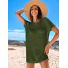 imageANRABESS Swimsuit Cover Up for Women 2025 Crochet Bathing Suit Swimwear Mesh Knit Beach Dress Summer Vacation Outfit ClothesArmy Green