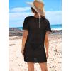 imageANRABESS Swimsuit Cover Up for Women 2025 Crochet Bathing Suit Swimwear Mesh Knit Beach Dress Summer Vacation Outfit ClothesBlack