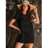 imageANRABESS Swimsuit Cover Up for Women 2025 Crochet Bathing Suit Swimwear Mesh Knit Beach Dress Summer Vacation Outfit ClothesBlack