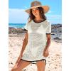 imageANRABESS Swimsuit Cover Up for Women 2025 Crochet Bathing Suit Swimwear Mesh Knit Beach Dress Summer Vacation Outfit ClothesBlack and White