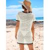 imageANRABESS Swimsuit Cover Up for Women 2025 Crochet Bathing Suit Swimwear Mesh Knit Beach Dress Summer Vacation Outfit ClothesBlack and White