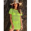 imageANRABESS Swimsuit Cover Up for Women 2025 Crochet Bathing Suit Swimwear Mesh Knit Beach Dress Summer Vacation Outfit ClothesGreen