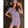 imageANRABESS Swimsuit Cover Up for Women 2025 Crochet Bathing Suit Swimwear Mesh Knit Beach Dress Summer Vacation Outfit ClothesLight Purple