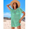 imageANRABESS Swimsuit Cover Up for Women 2025 Crochet Bathing Suit Swimwear Mesh Knit Beach Dress Summer Vacation Outfit ClothesMint