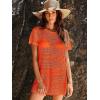 imageANRABESS Swimsuit Cover Up for Women 2025 Crochet Bathing Suit Swimwear Mesh Knit Beach Dress Summer Vacation Outfit ClothesOrange