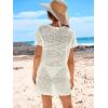 imageANRABESS Swimsuit Cover Up for Women 2025 Crochet Bathing Suit Swimwear Mesh Knit Beach Dress Summer Vacation Outfit ClothesWhite