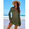 imageANRABESS Women Beach Crochet Cover Ups Summer Knit Swimwear Mesh Bathing Suit Hollow Out Dress 2025 Vacation SwimsuitArmy Green