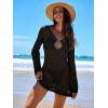 imageANRABESS Women Beach Crochet Cover Ups Summer Knit Swimwear Mesh Bathing Suit Hollow Out Dress 2025 Vacation SwimsuitBlack